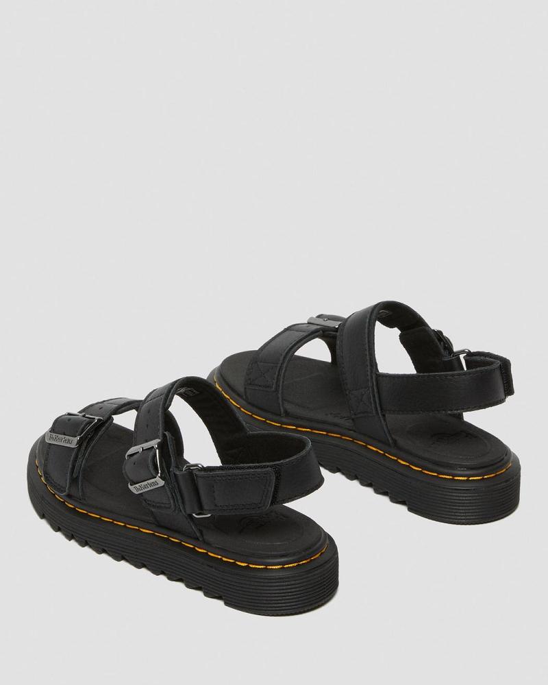 Dr Martens Junior Kyle Leren Sandalen Kinderen Zwart | NL 105SGL